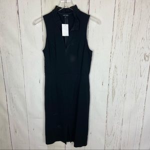Max + Ash Black V-Neck Straight Dress
